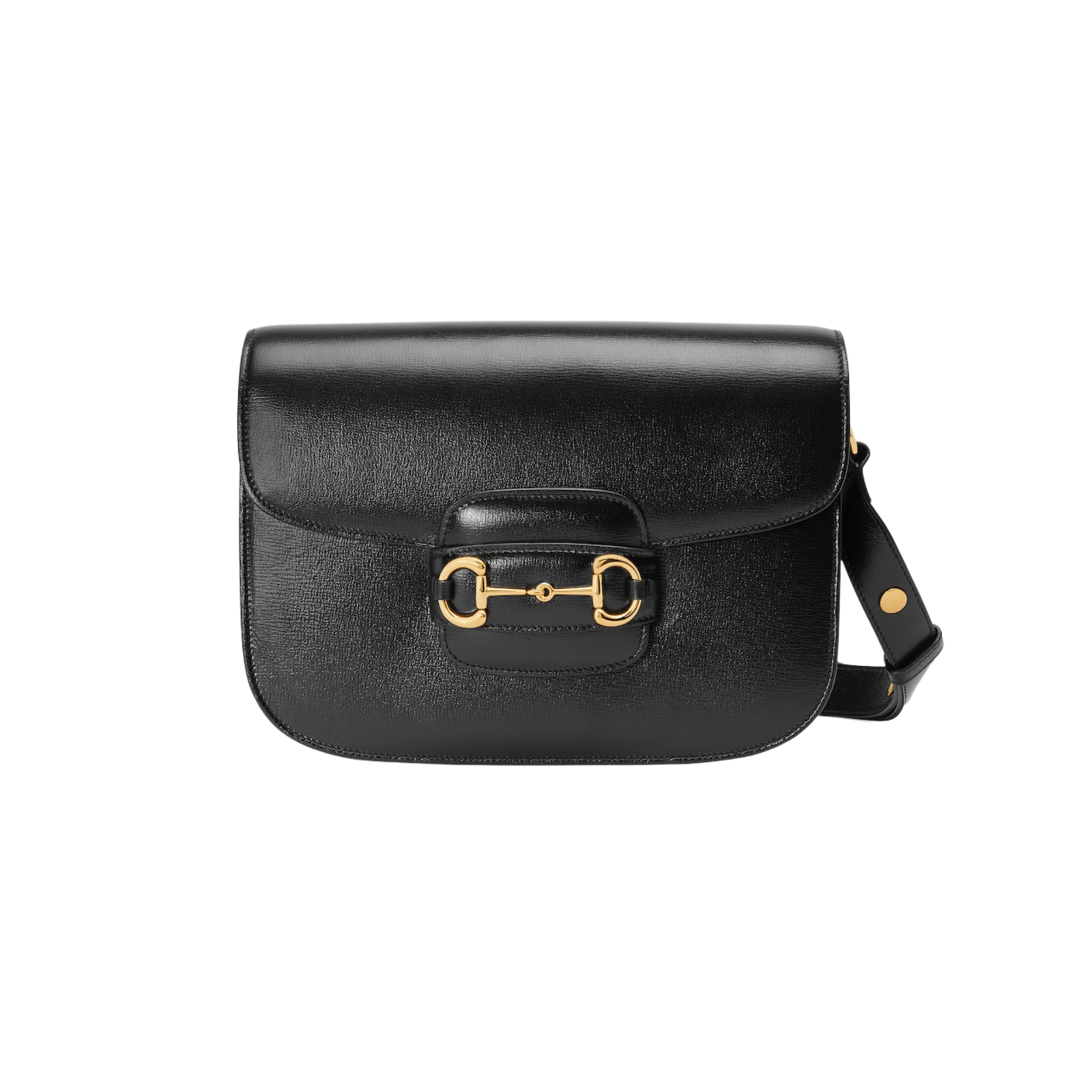 BORSA A SPALLA HORSEBIT 1955 IN PELLE LISCIA NERO