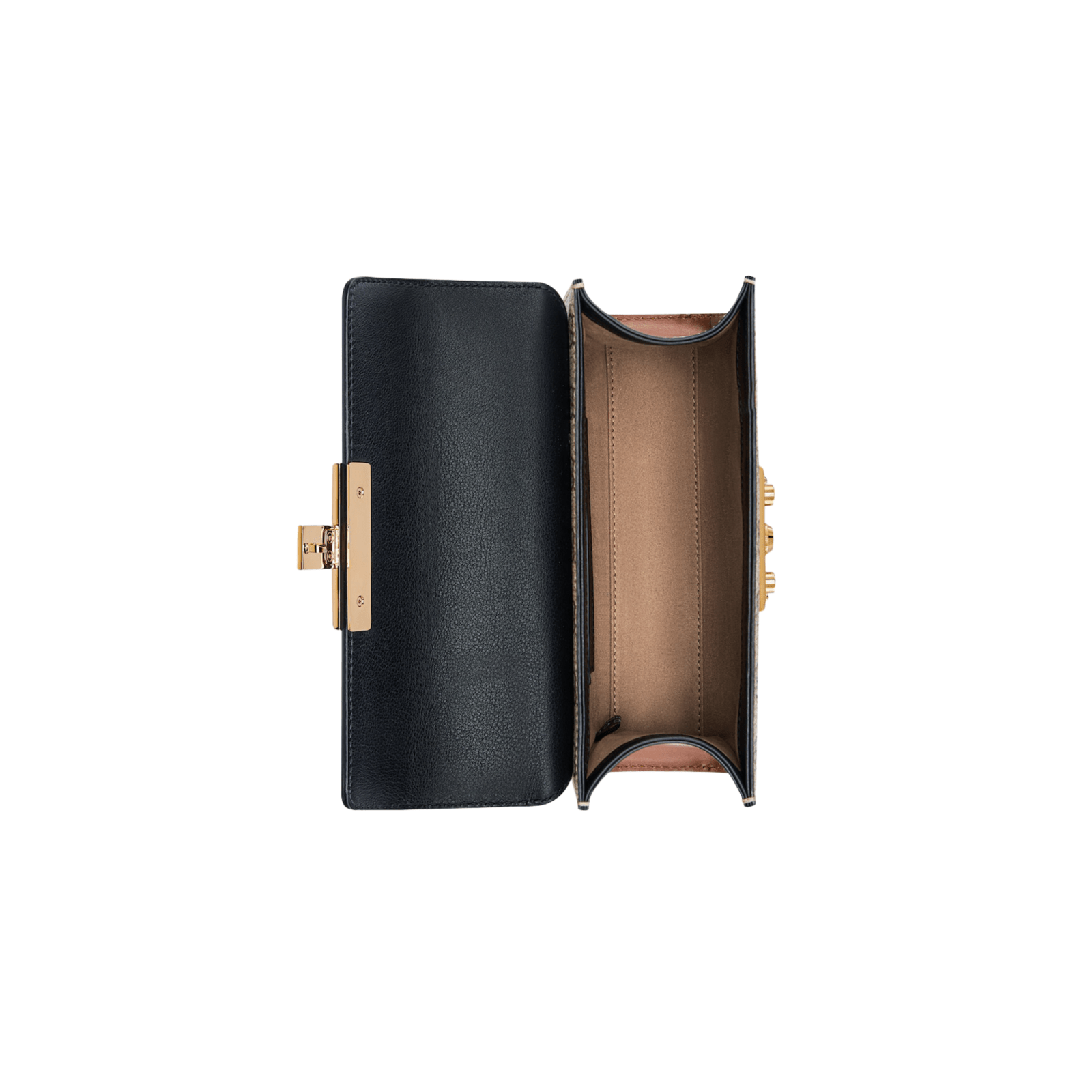 BORSA MINI A TRACOLLA PADLOCK GG SUPREME BEIGE ED EBANO