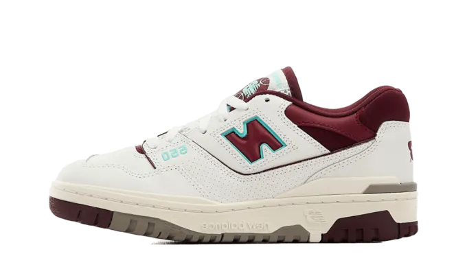 NB 550 White Burgundy Blue