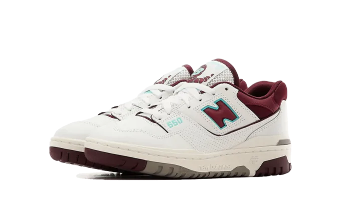 NB 550 White Burgundy Blue