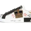 Portofino sneakers in printed nappa calfskin with patch White