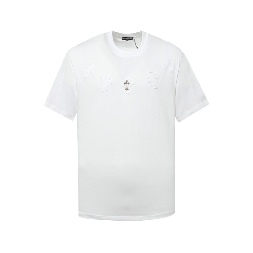 CHRM HRTS T-shirt White Cross Embroidery