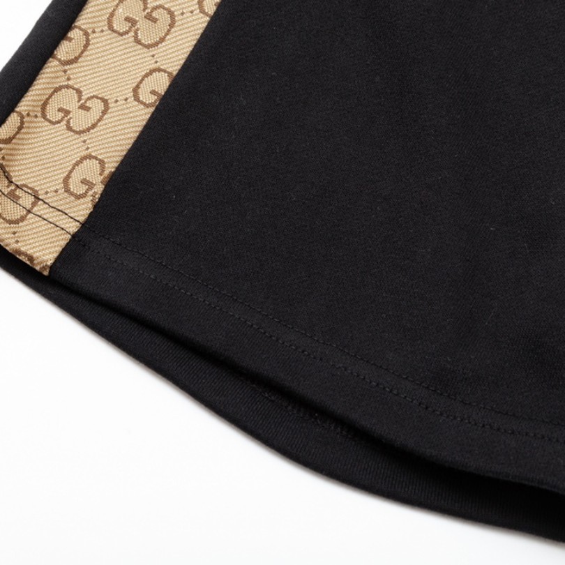 GG Shorts Black Monogram Side-Pocket