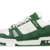 Trainer Green Monogram Denim White
