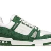 Trainer Green Monogram Denim White