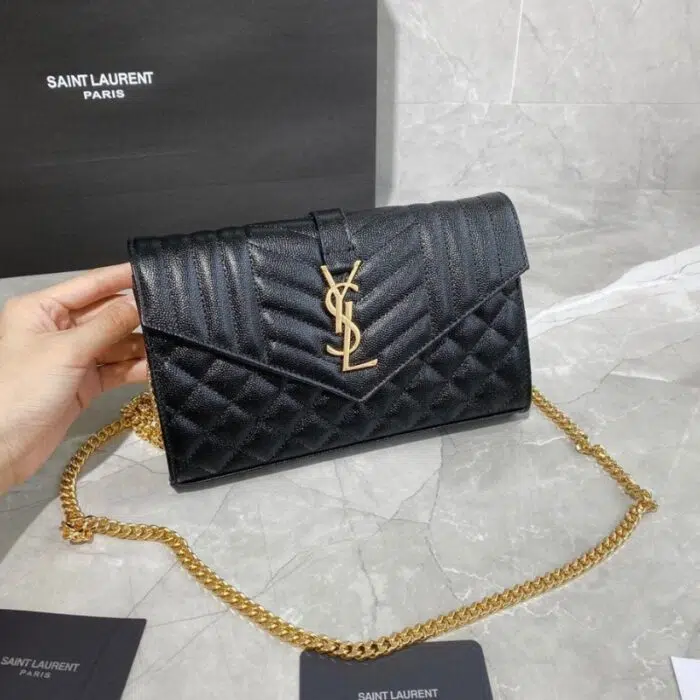 Yves Saint Laurent Small Envelope Chain Wallet YSL012